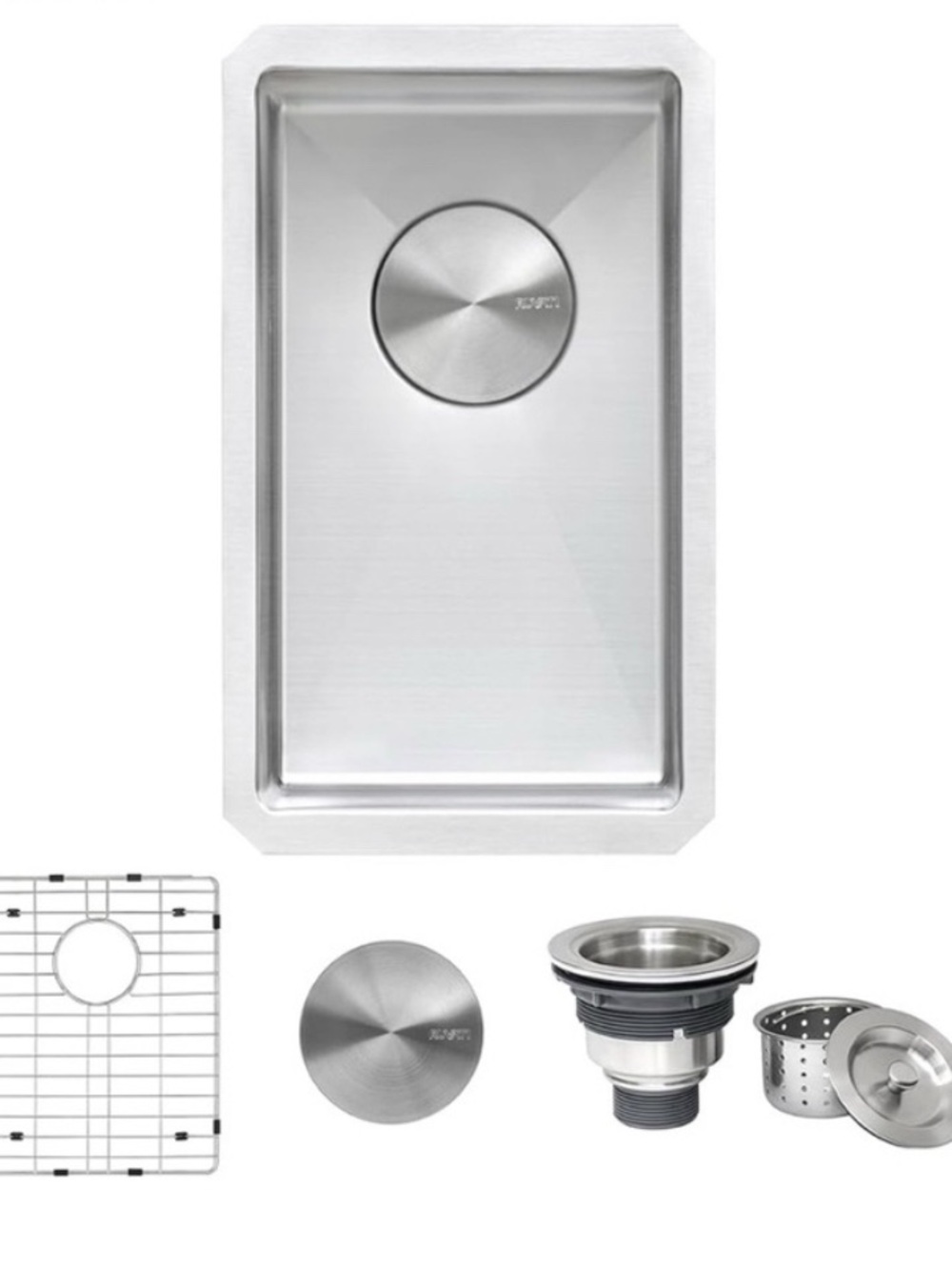 RUVATI Stainless Steel Single Bowl Kitchen Sink 12”x18” Undermount Bar Sink NEW